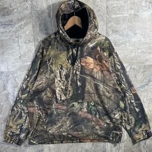 Vintage Mossy Oak Camo Hoodie Sweatshirt Outdoor Camouflage Real Tree Hunting2XL